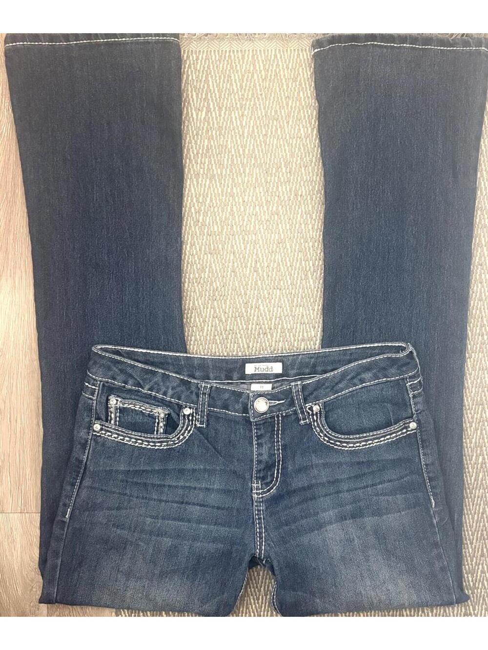 Low Rise Mudd Flare Jeans with Jeweled Buttons #y2k #vintage #rare